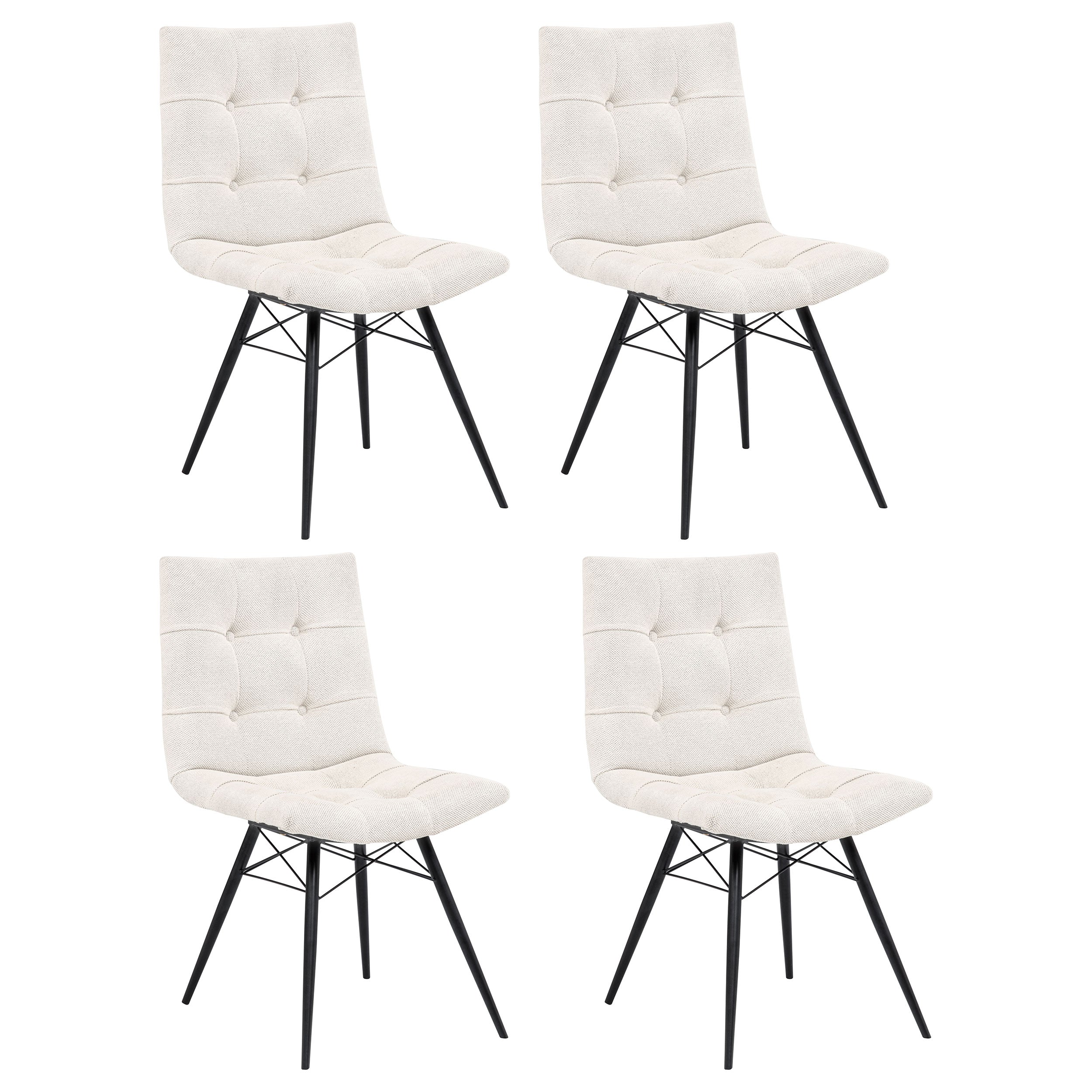 Aiken Fabric Upholstered Dining Side Chair Saddle Stone White (Set of 4) — view 1