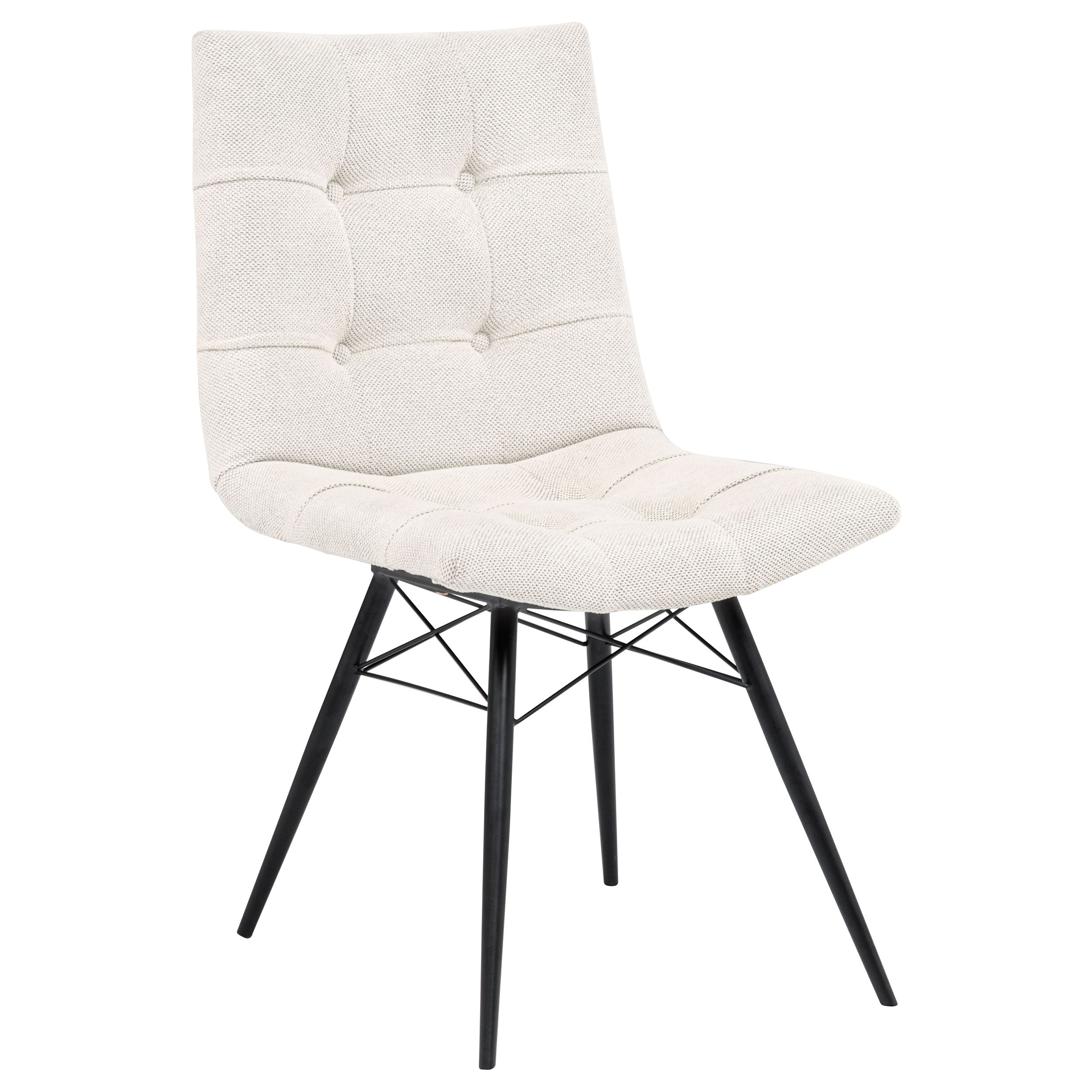Aiken Fabric Upholstered Dining Side Chair Saddle Stone White (Set of 4) — view 3