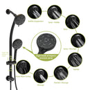 Multi Function Dual Shower Head System With 4.7" Rain Showerhead, 8 Function Hand Shower, Adjustable Slide Bar