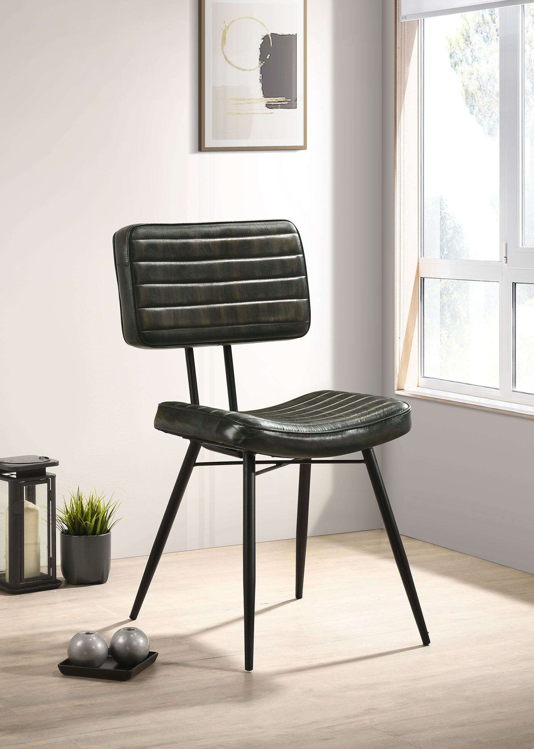 Misty Leather Upholstered Dining Chair Espresso (Set of 2) — view 2