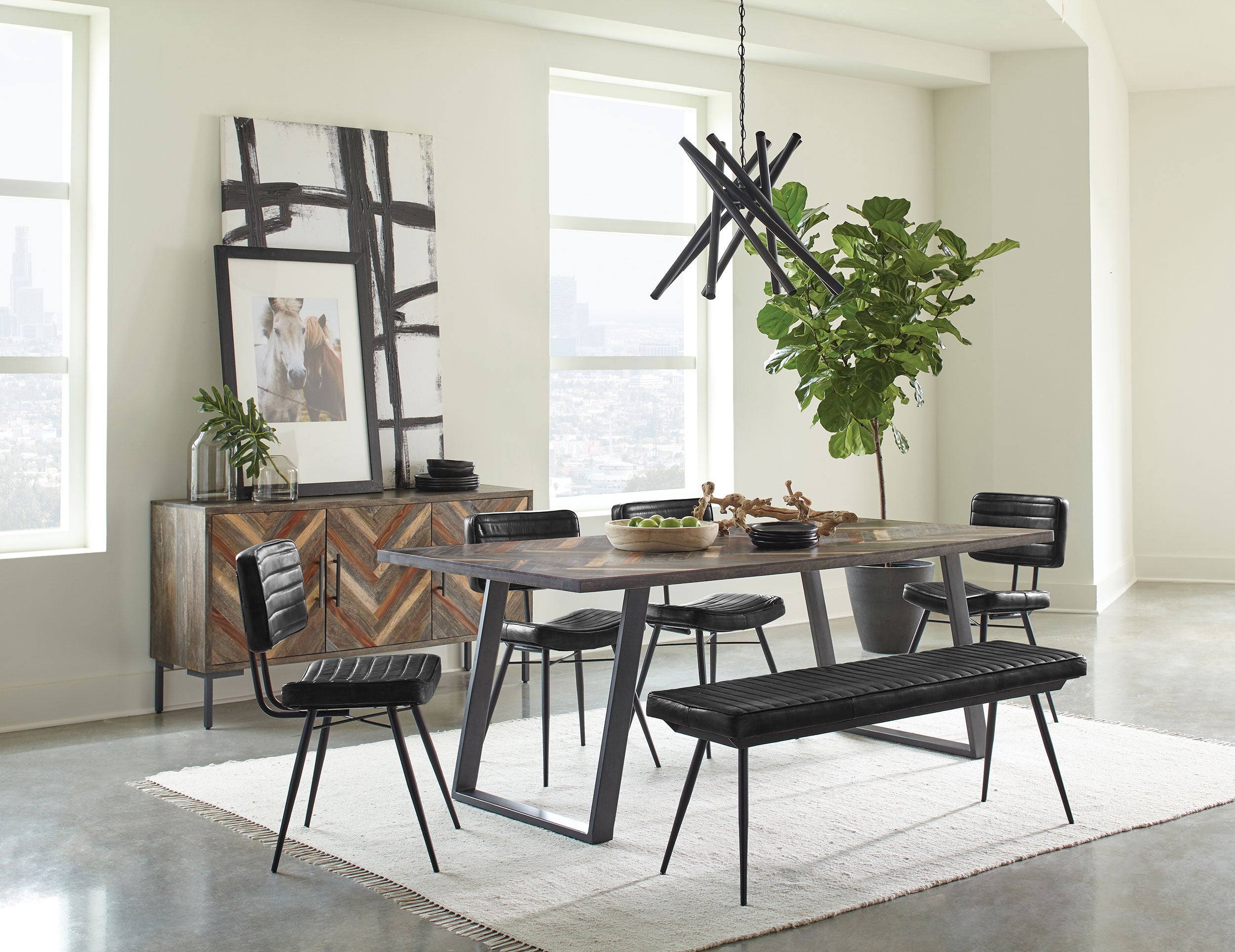 Misty Leather Upholstered Dining Chair Espresso (Set of 2) — view 12