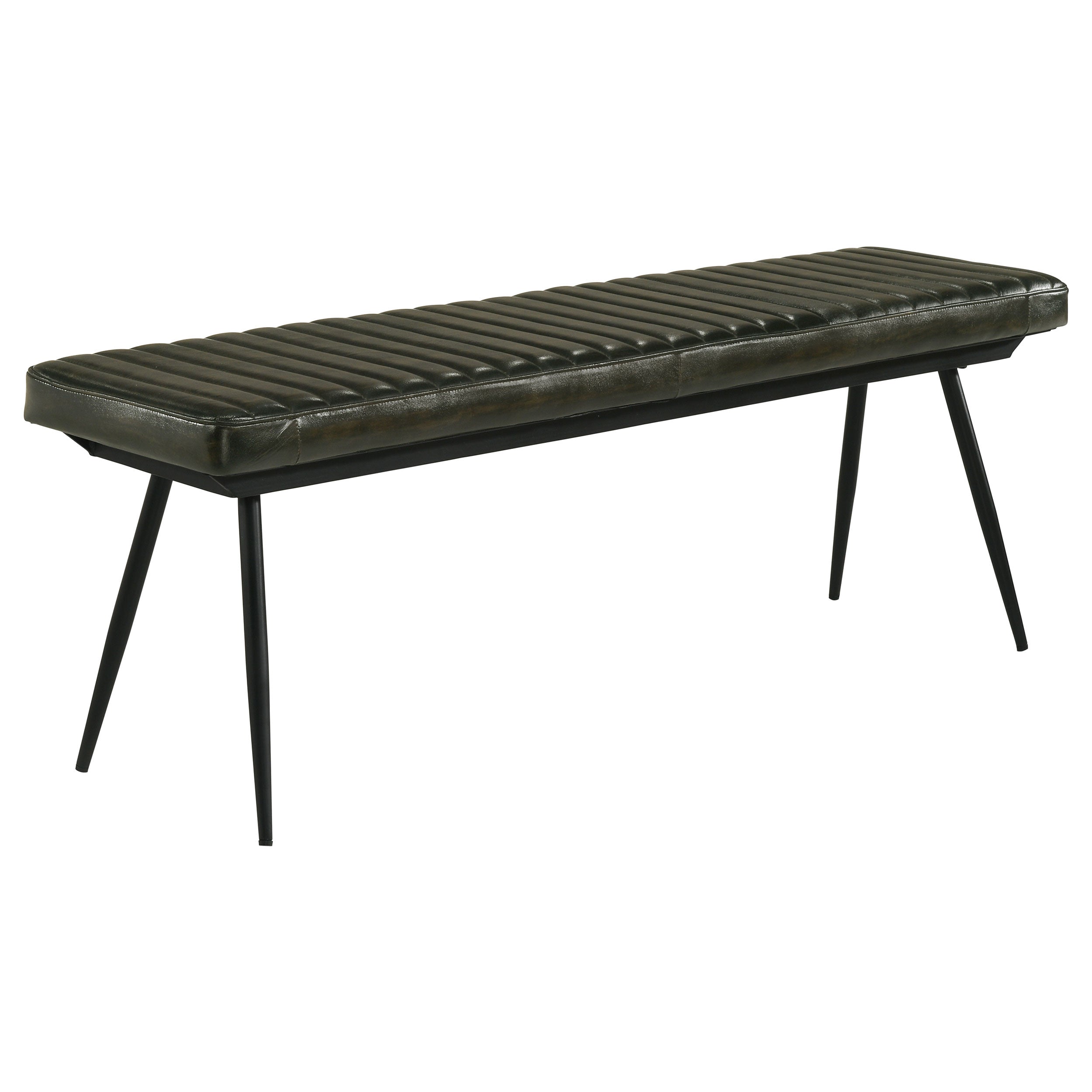 Misty Leather Upholstered Dining Bench Antique Espresso — view 2