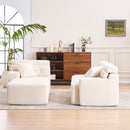 Ly 029B Convertible Chaise Sectional Sofa Full Compression Sponge Modular Couch Cloud 3 Seater Wood Grain Chenille 2 Pillows - Antique White