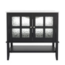 Bathroom Vanity With Ceramic Sink, Adjustable & Open Shelf