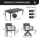 Modern Outdoor Patio Dining Set With Table And Chairs With Sunbrella Cushions