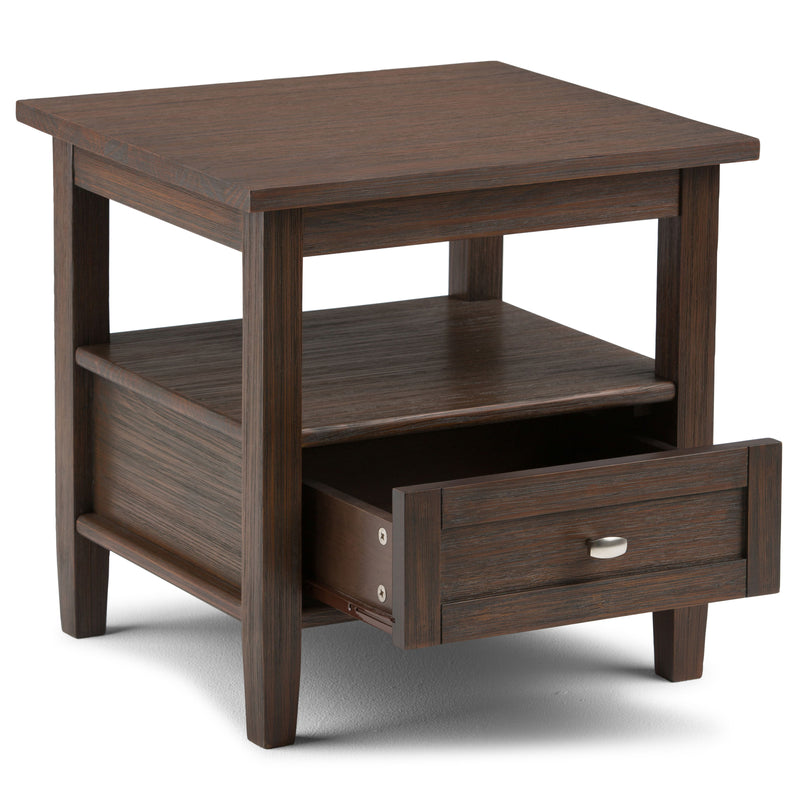 Warm Shaker - End Table - Farmhouse Brown