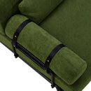 Modern Loveseat Sofa 2 Seater With USB Ports, Cylindrical Armrests