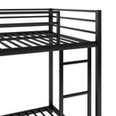 Twin over Twin Metal Bunk Bed, Low Bunk Bed with Ladder, Black(OLD SKU:WF282465AAB)