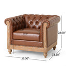 Luminex - Tufted Upholstered Club Chair With Nailhead Accents And Scrolled Tuxedo Arms