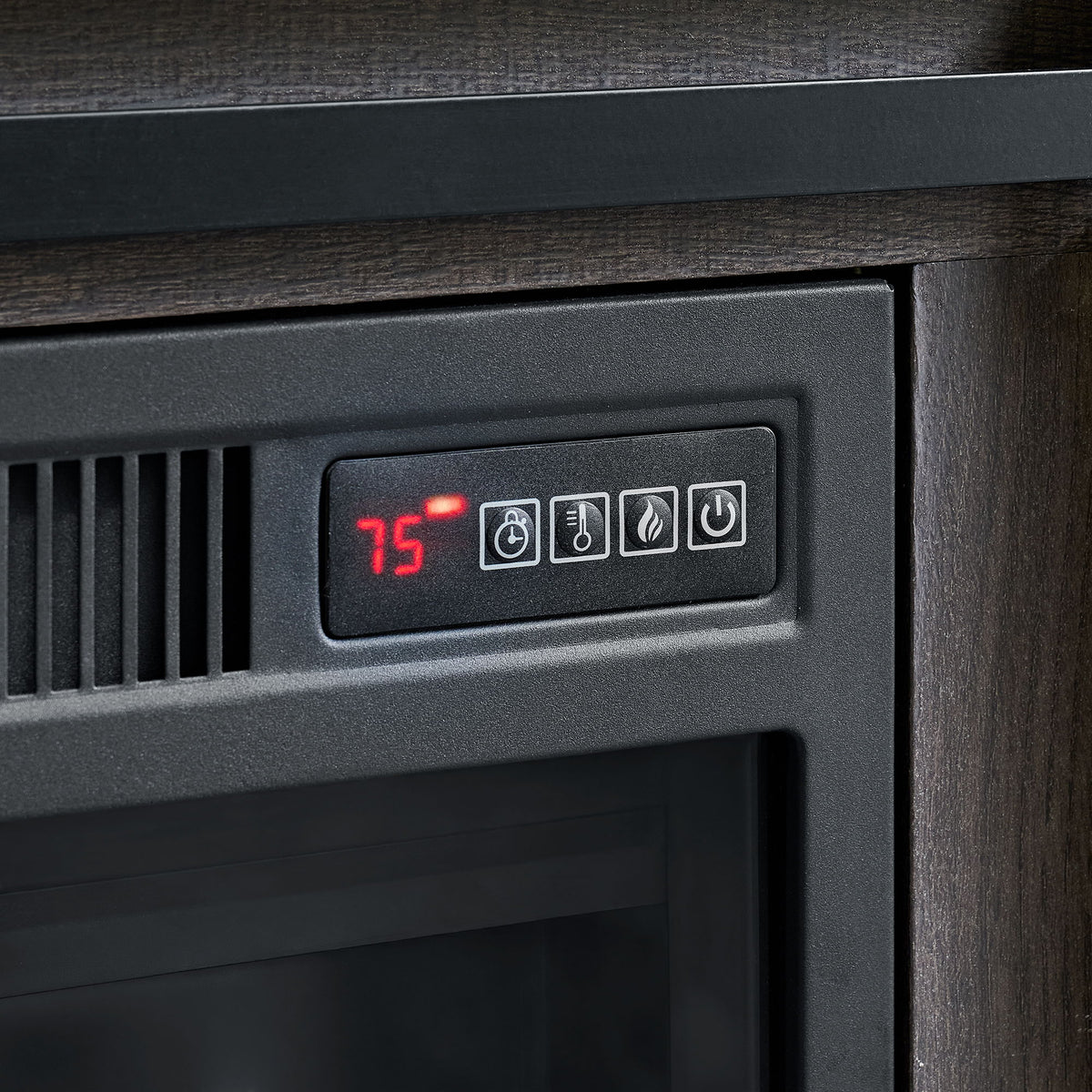 Macau Console With 23" Fireplace Insert in Gray by Elements International, view 3