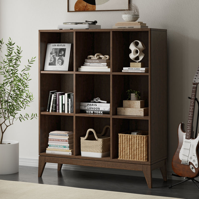 Harper - 9 Cube Storage - Walnut Brown