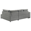 Roanne - Fabric Upholstered Sleeper Sectional Sofa - Gray