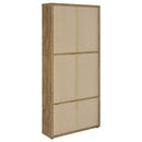 Hawthorne - 4-Shelf Glass Door Tall Cabinet With Drawers