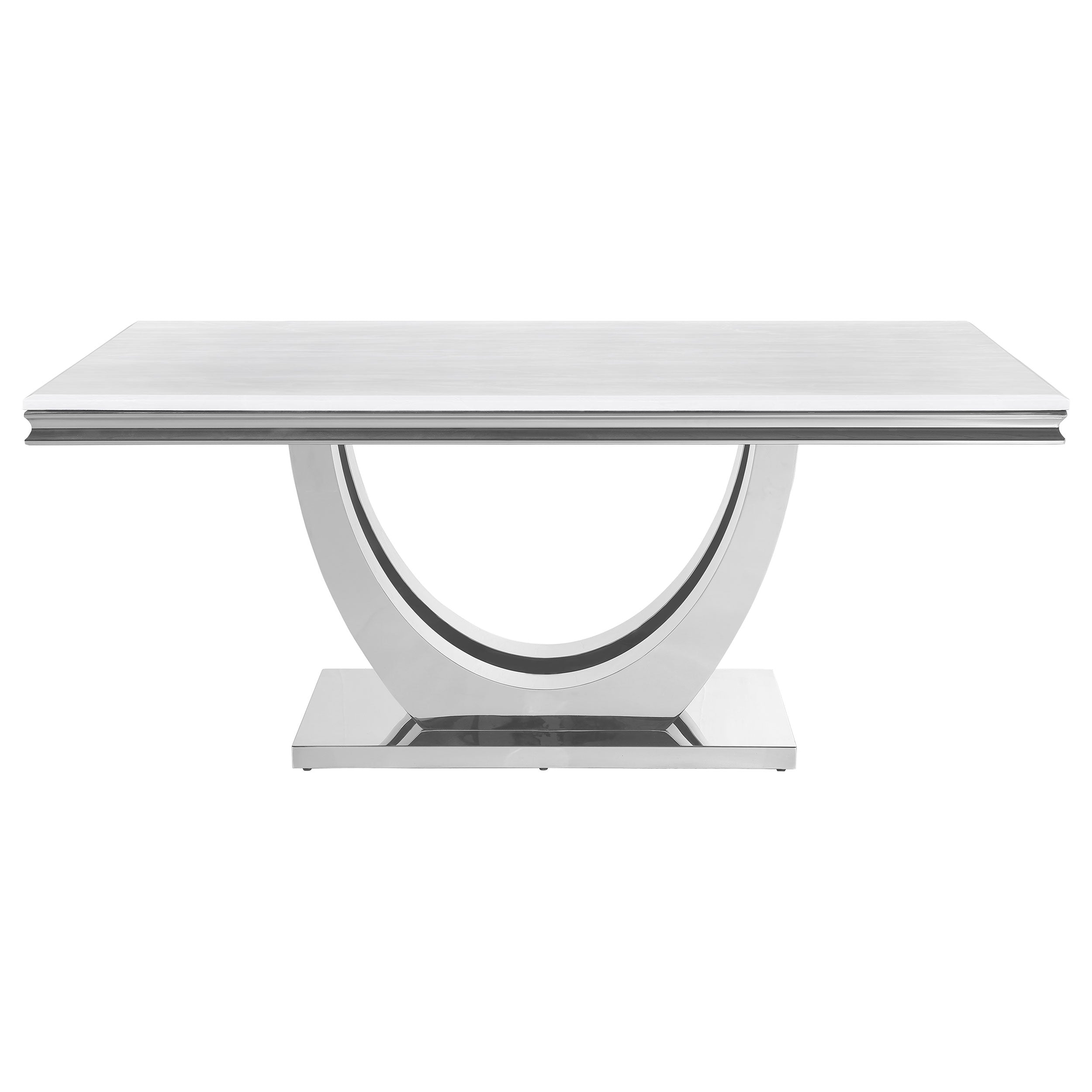 Kerwin Rectangular 71-inch Stone Top Dining Table White — view 3