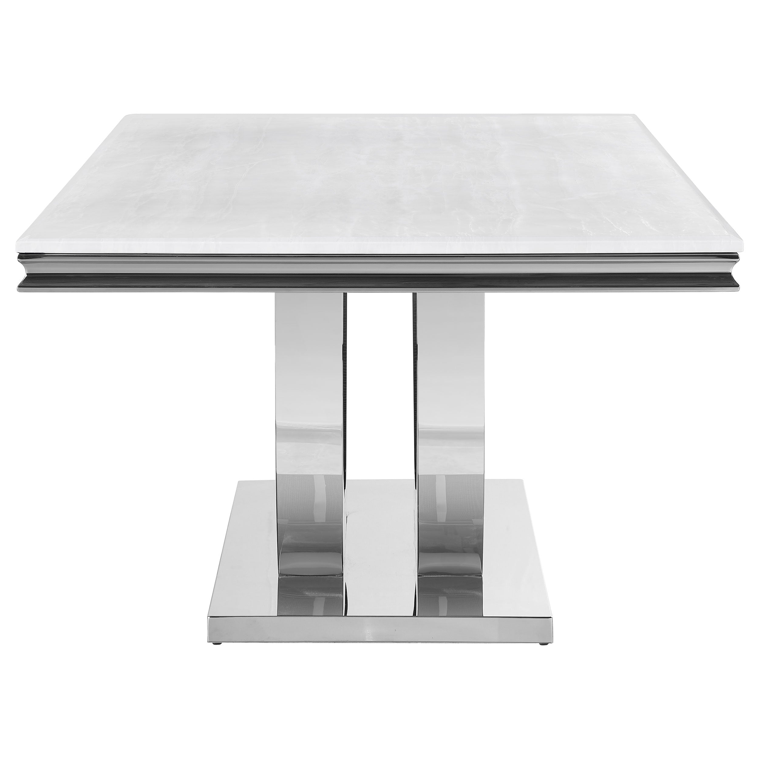 Kerwin Rectangular 71-inch Stone Top Dining Table White — view 4