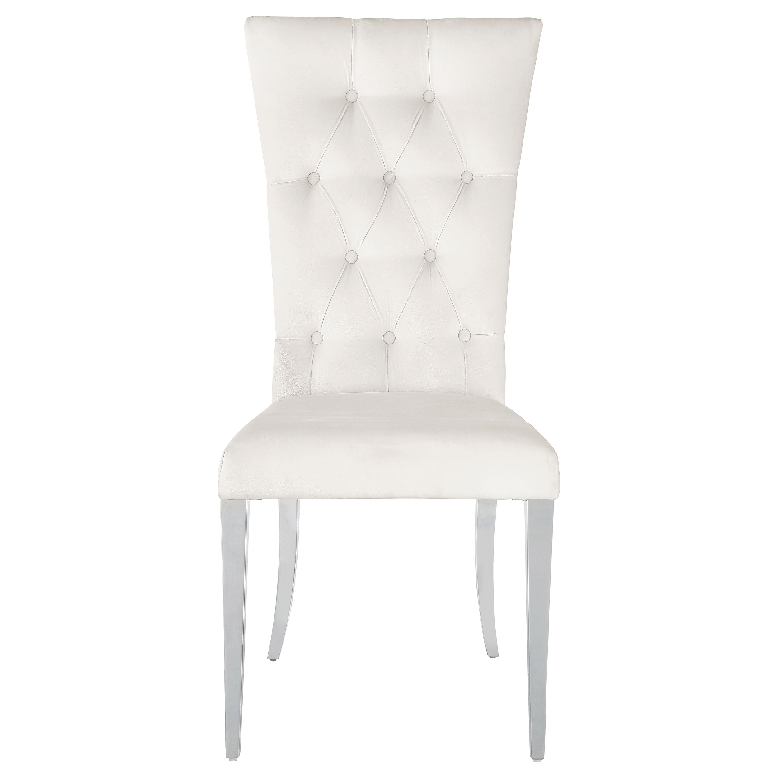 Kerwin Velvet Upholstered Dining Side Chair White (Set of 2) — view 4