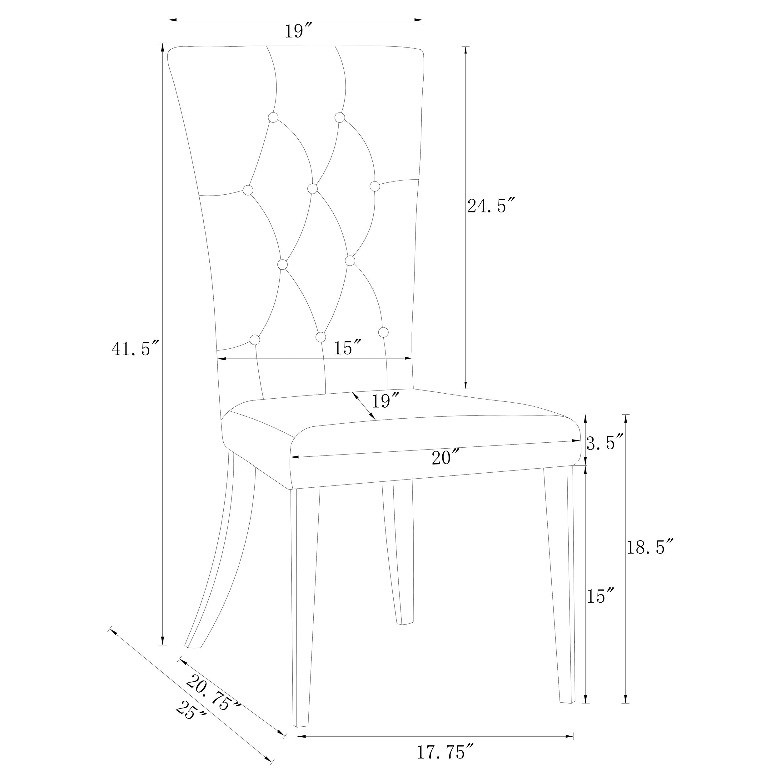 Kerwin Velvet Upholstered Dining Side Chair White (Set of 2) — view 12