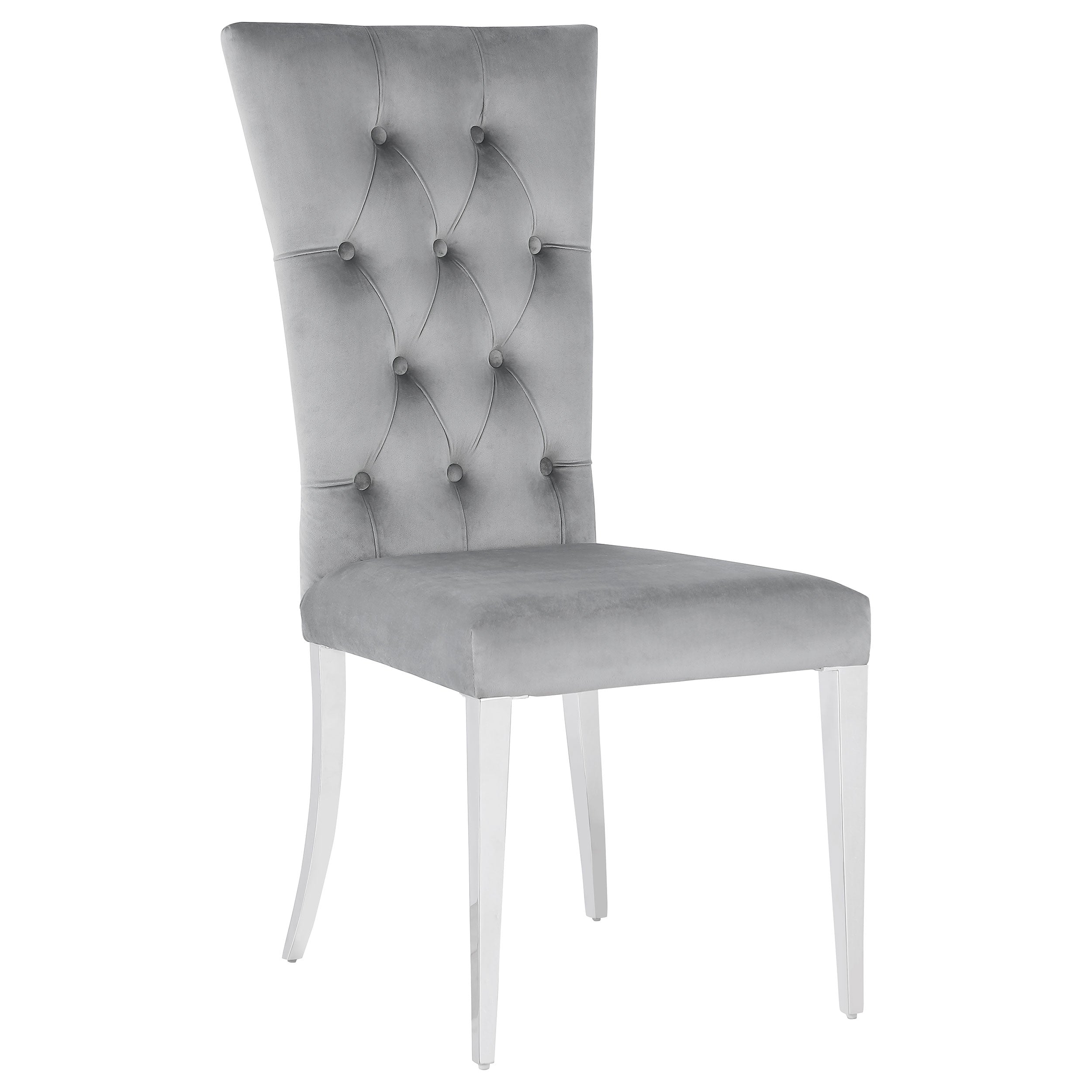 Kerwin Velvet Upholstered Dining Side Chair Grey (Set of 2) — view 3