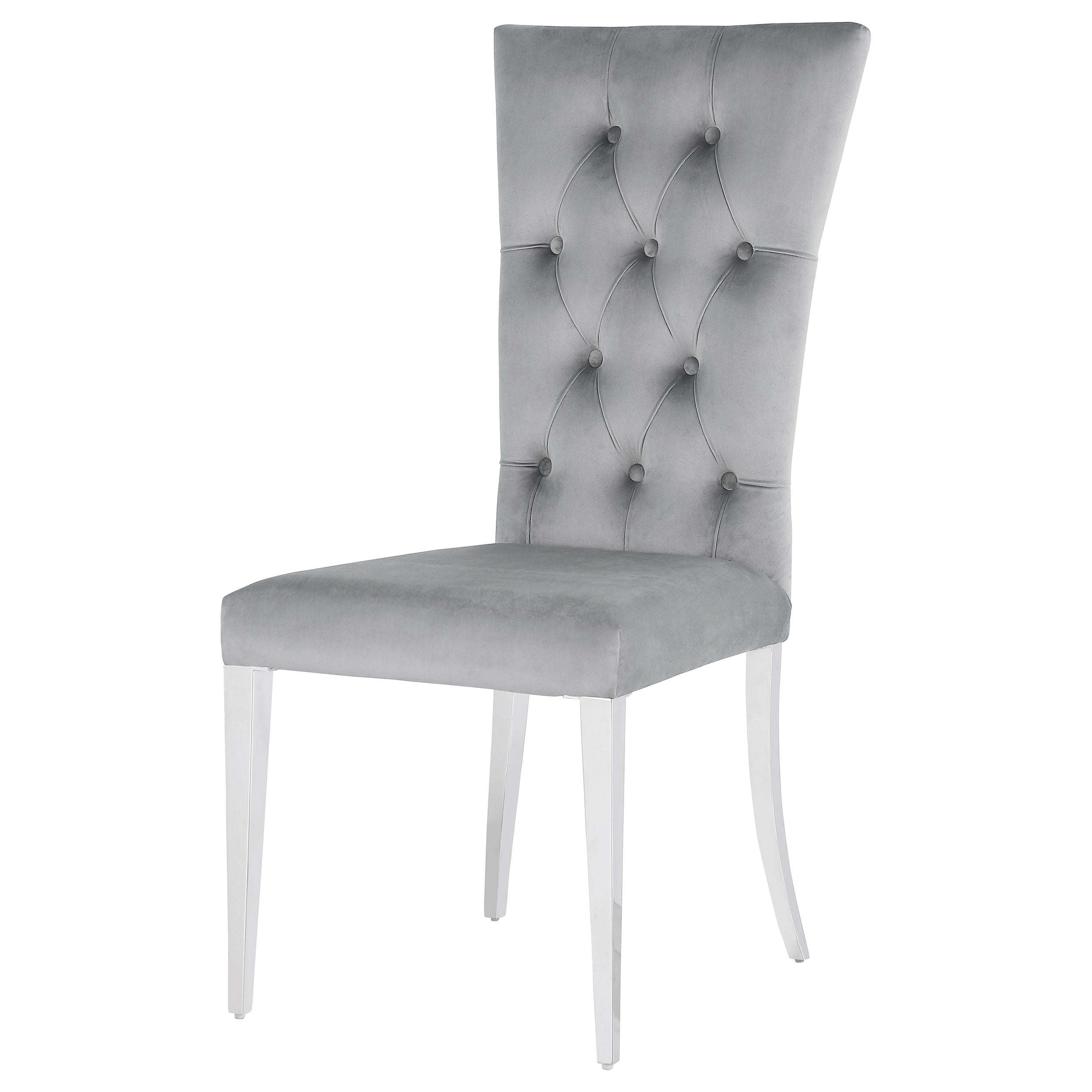 Kerwin Velvet Upholstered Dining Side Chair Grey (Set of 2) — view 5