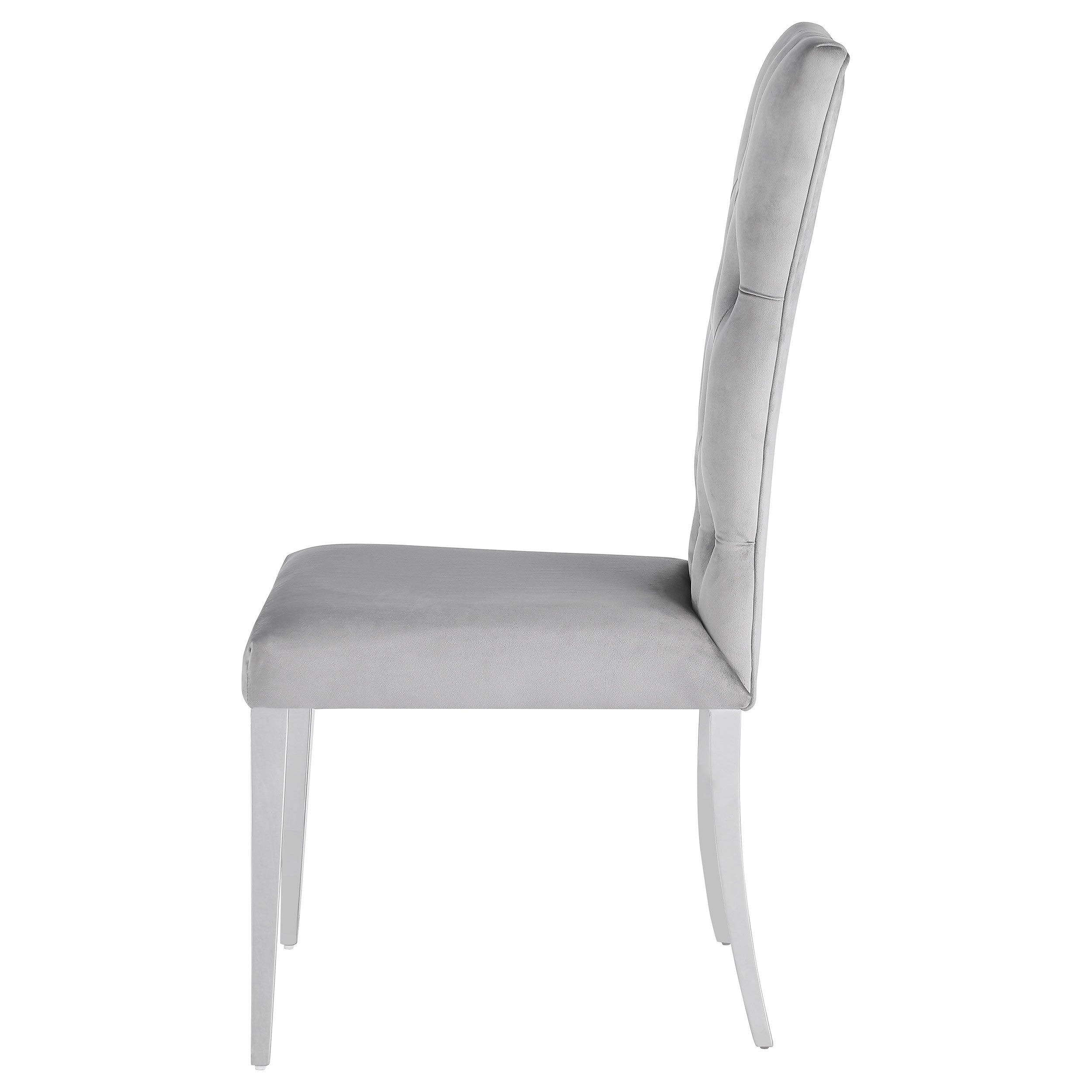 Kerwin Velvet Upholstered Dining Side Chair Grey (Set of 2) — view 6