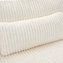 Modern Corduroy Loveseat Sofa With 4 Pillows