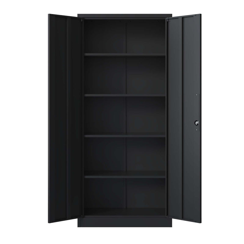 Heavy Metal Garage Storage Cabinet With Locking Doors, Steel, Adjustable Shelves