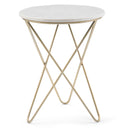 Gabon - Accent Table - White / Gold