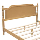 Traditional Style Rattan Bed Frame, No Box Spring Needed