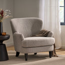 Melodique - Boucle Fabric Upholstered Club Chair With Tapered Legs
