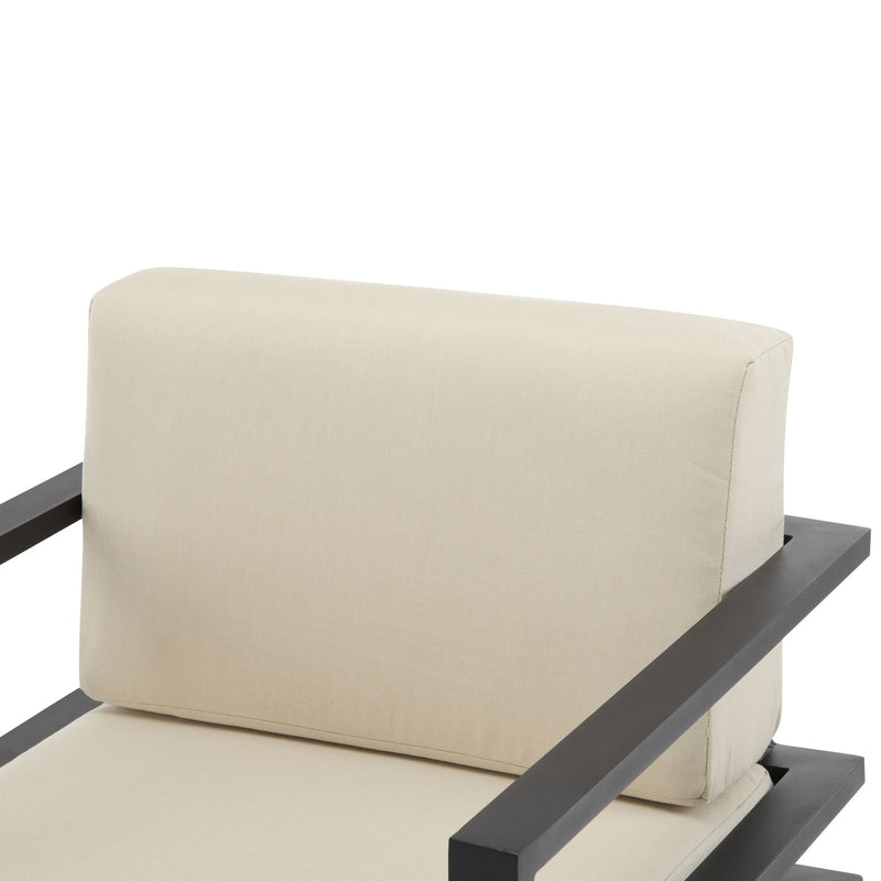 Modern Outdoor Lounge Chair With Aluminum Frame And Weather Resistant Cushions