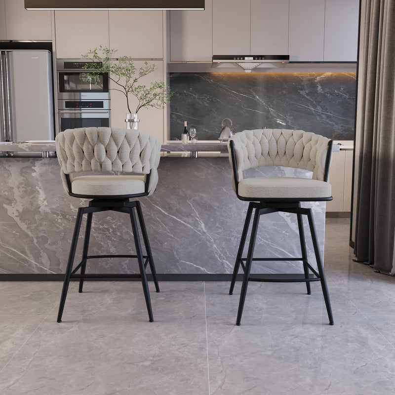 Bar Stool 360 Swivel With Back Footrest