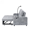Modern Loveseat Pull Out Sofa Bed With Adjustable Backrest, Two Cup Holders, A Phone Holder, Three Charging Ports And Side Storage Pockets For Living Room
