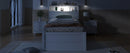 LED Platform Bed With Trundle With Storage Headboard With Drawers