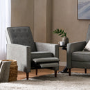 Mid-Century Modern Recliner With Button Tufted Waffle Stitch