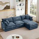 Modular L-Shaped Sectional Sofa With Movable Ottoman