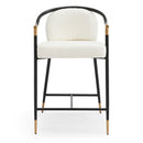 Contemporary Upholstered Counter Stool Set With Metal Frame