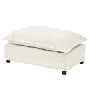 Modern Cozy Upholstered Armchair Sofa With Movable Ottoman