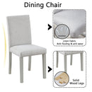 Dining Table Set With Crystal Decoration And Upholstered Chairs