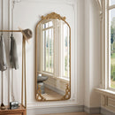 Full Body Arched Mirror With Vintage Carved Applique