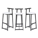 Modern Bar Stools With Backrest For Kitchen (Set of 3)
