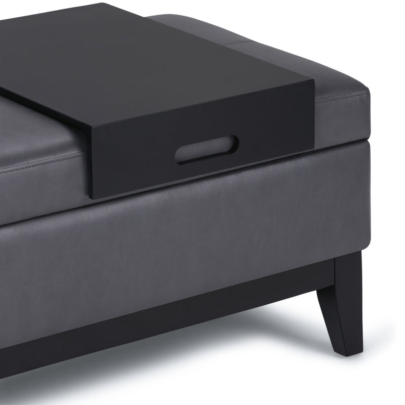 Oregon - Contemporary Storage Ottoman Bench With Tray