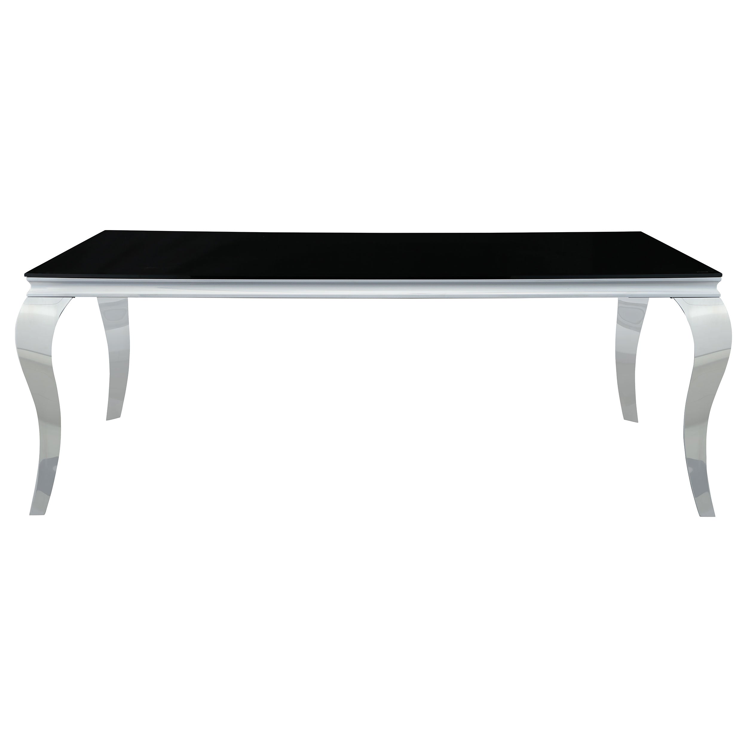 Carone Rectangular 81-inch Glass Top Dining Table Black — view 3