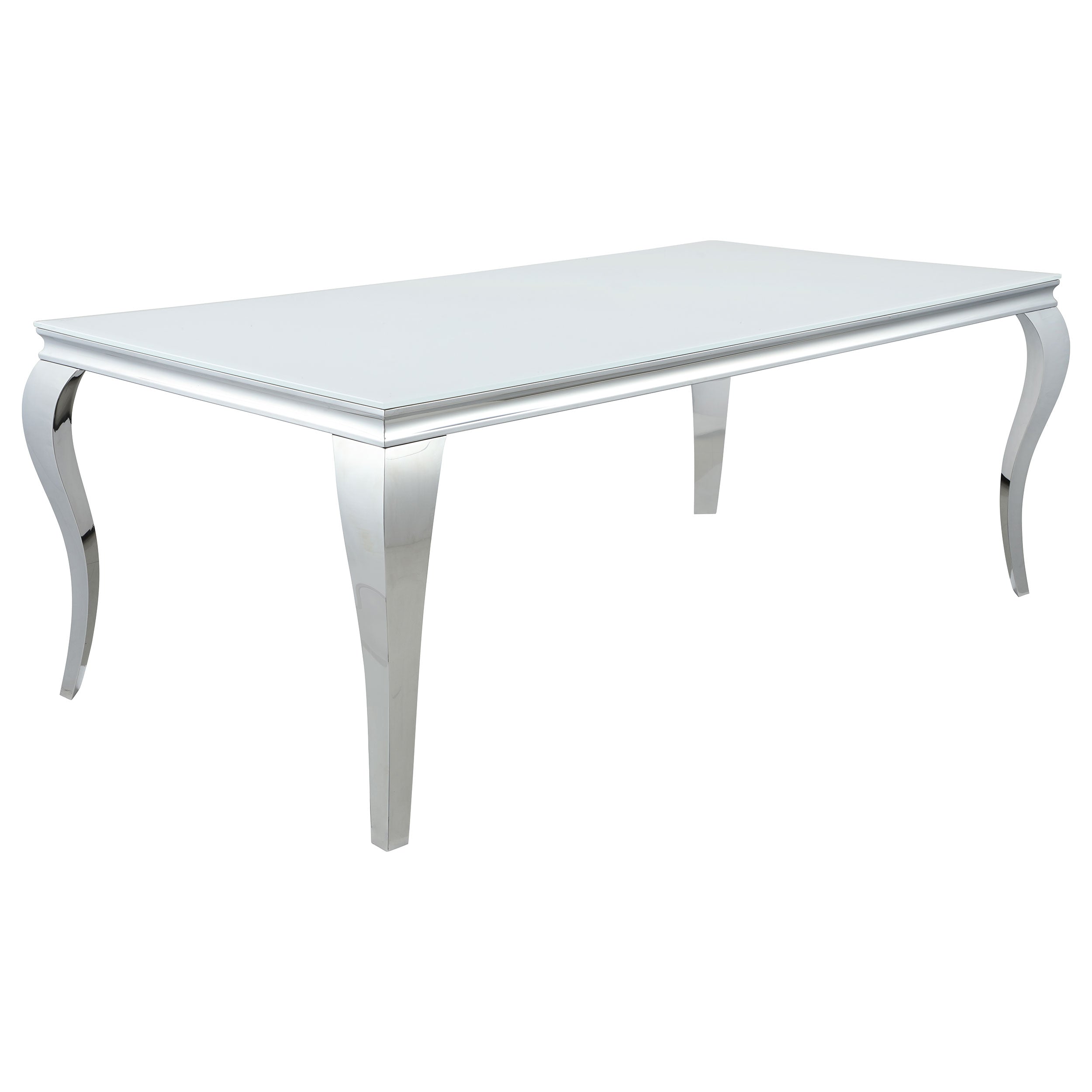 Carone Rectangular 81-inch Glass Top Dining Table White — view 1