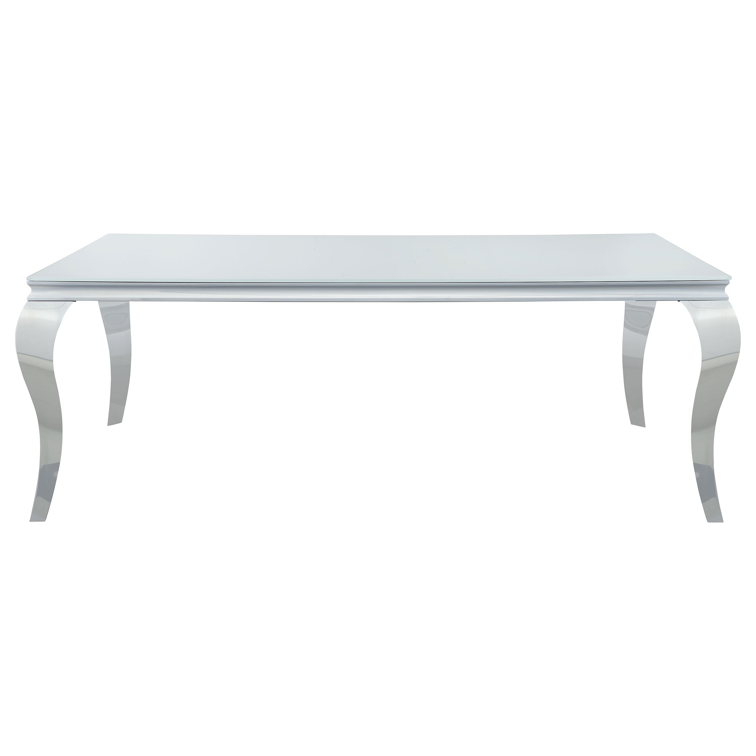 Carone Rectangular 81-inch Glass Top Dining Table White — view 3