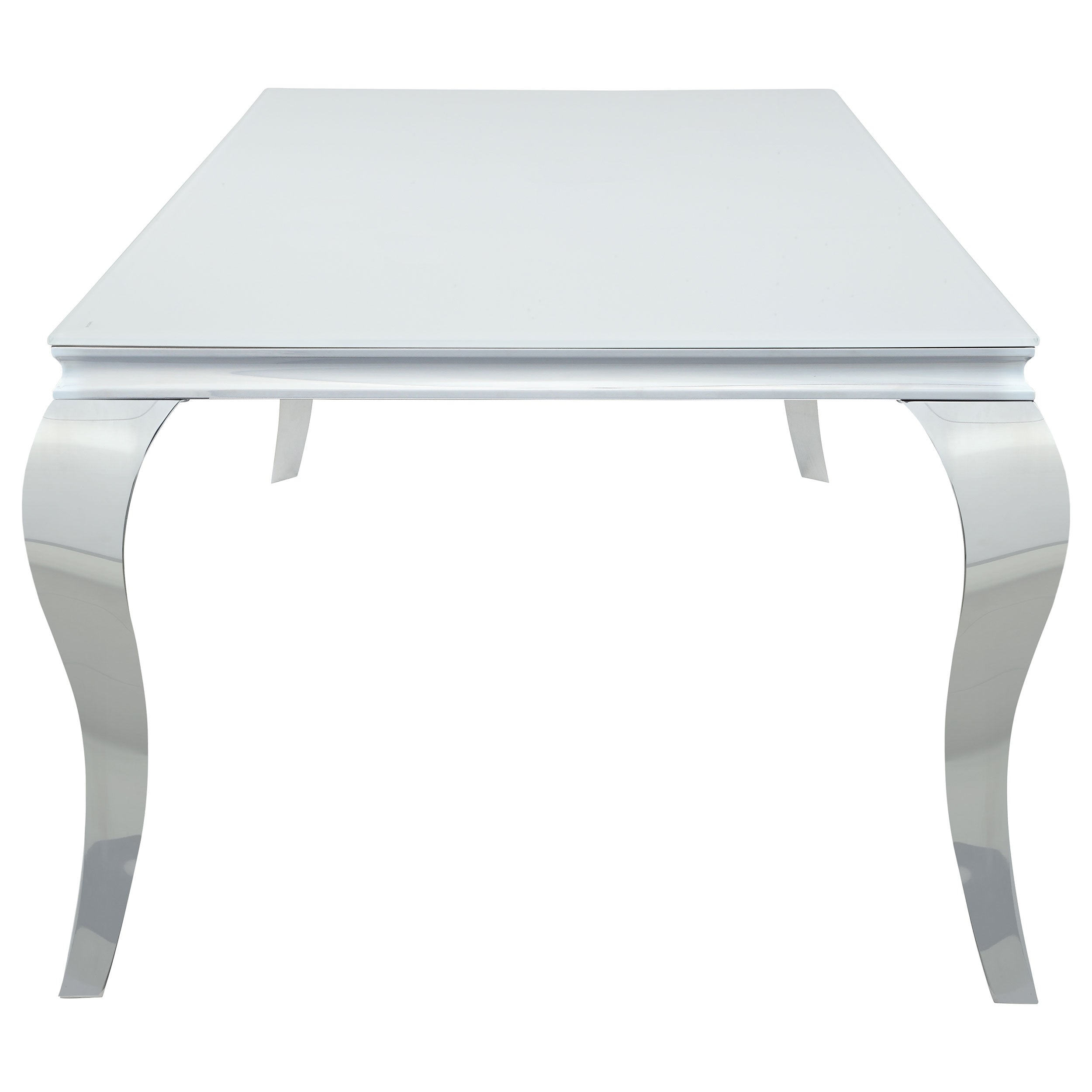 Carone Rectangular 81-inch Glass Top Dining Table White — view 4