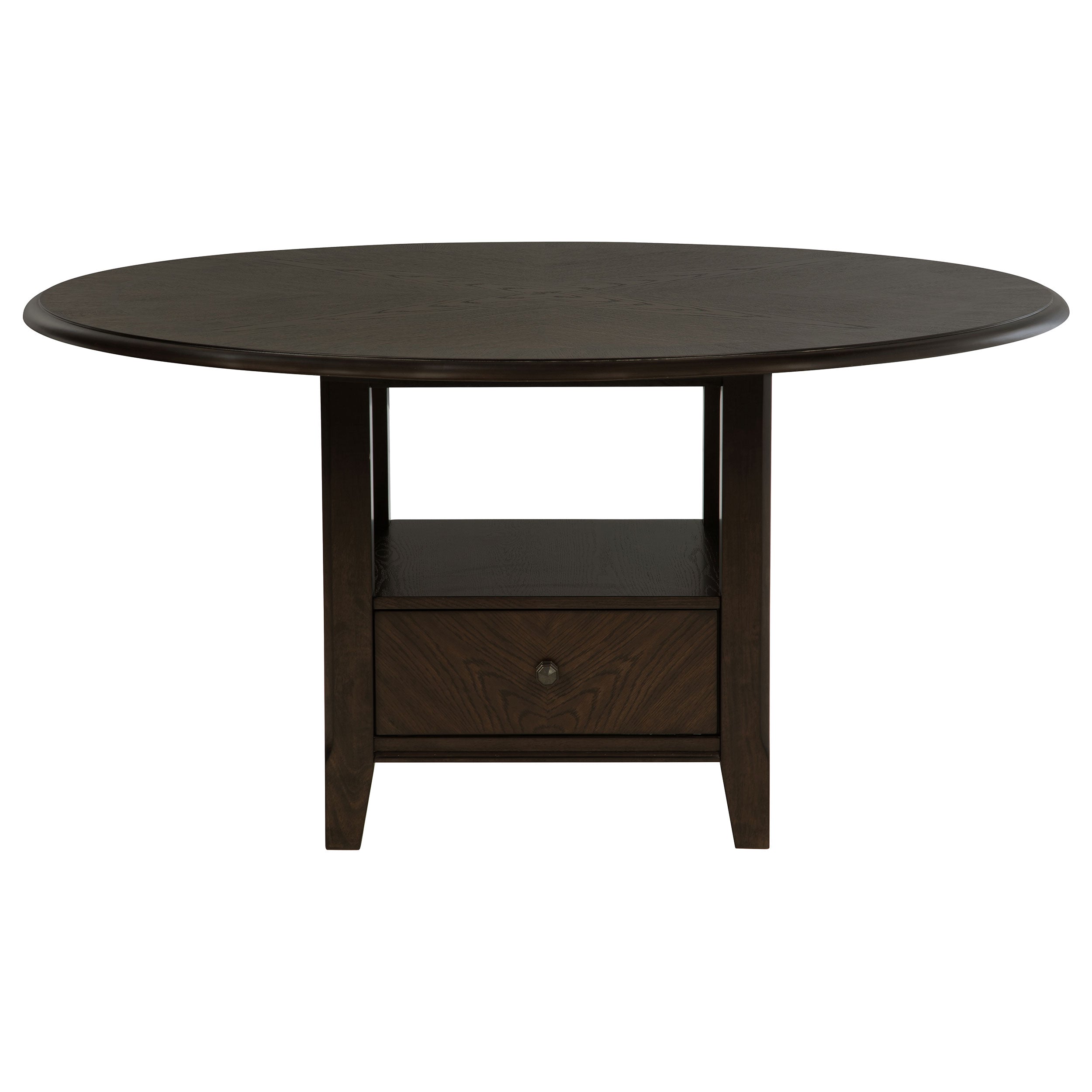 Twyla 60-inch Round Dining Table with Drawer Dark Cocoa — view 3