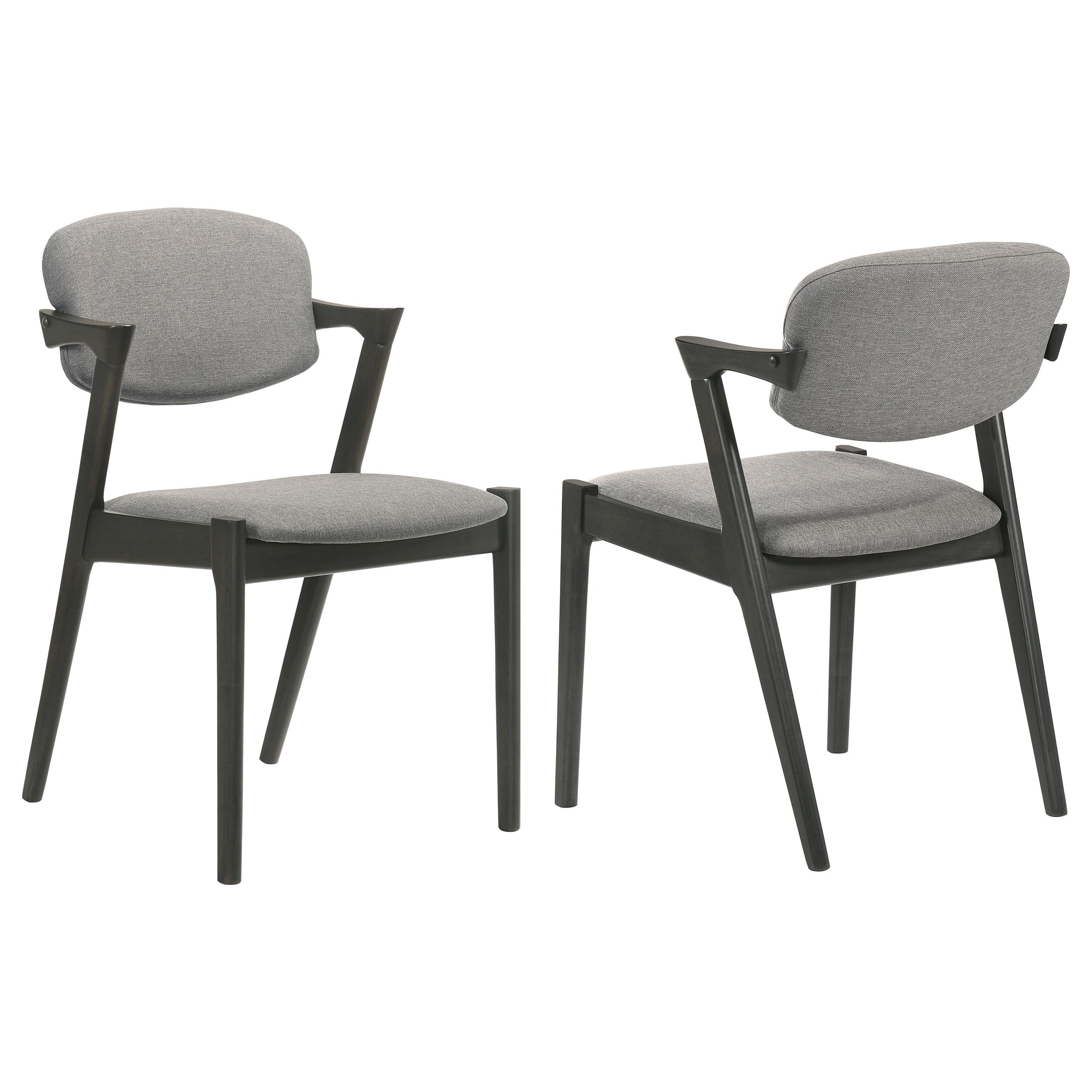 Stevie Padded Wood Dining Arm Chair Black (Set of 2) — view 1