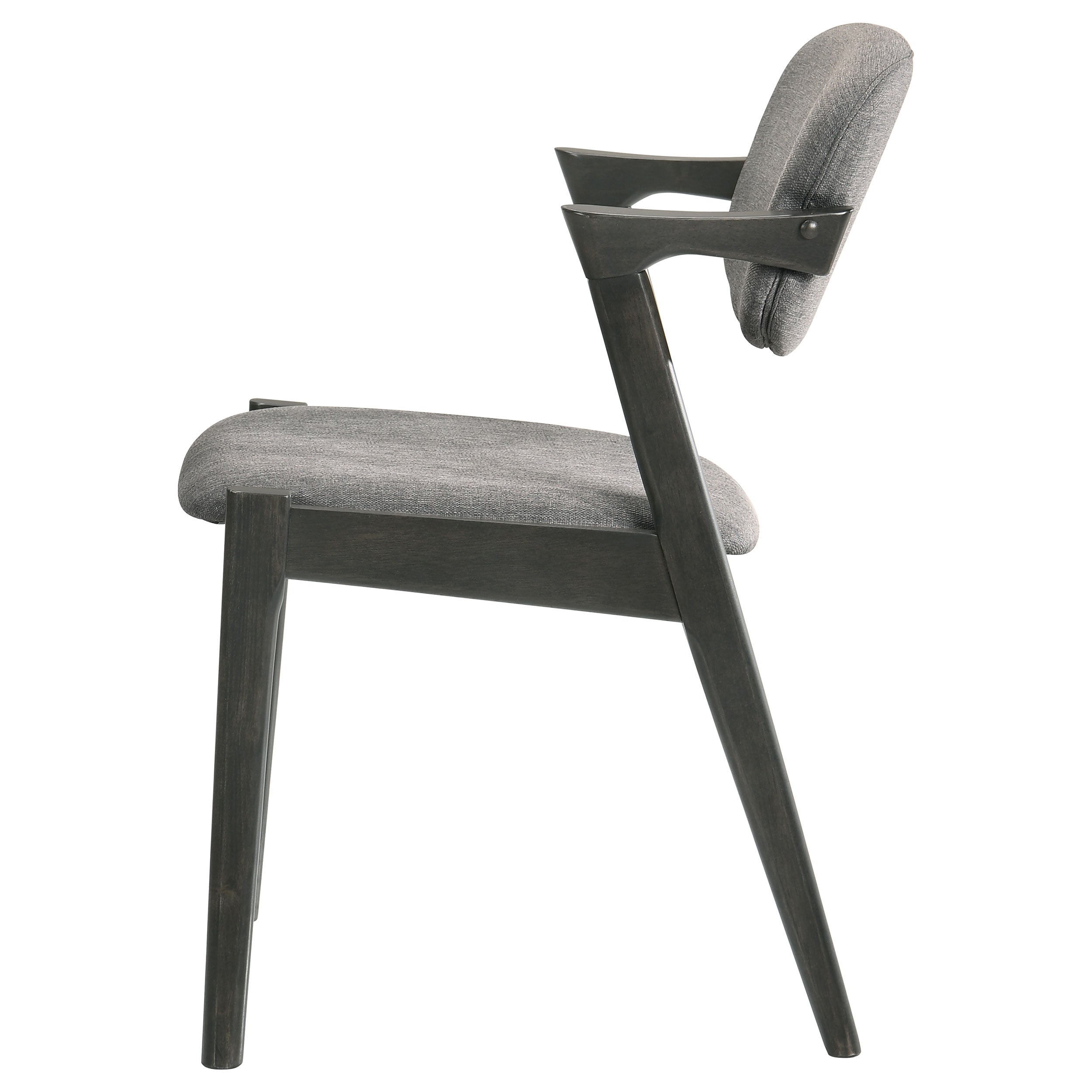 Stevie Padded Wood Dining Arm Chair Black (Set of 2) — view 6
