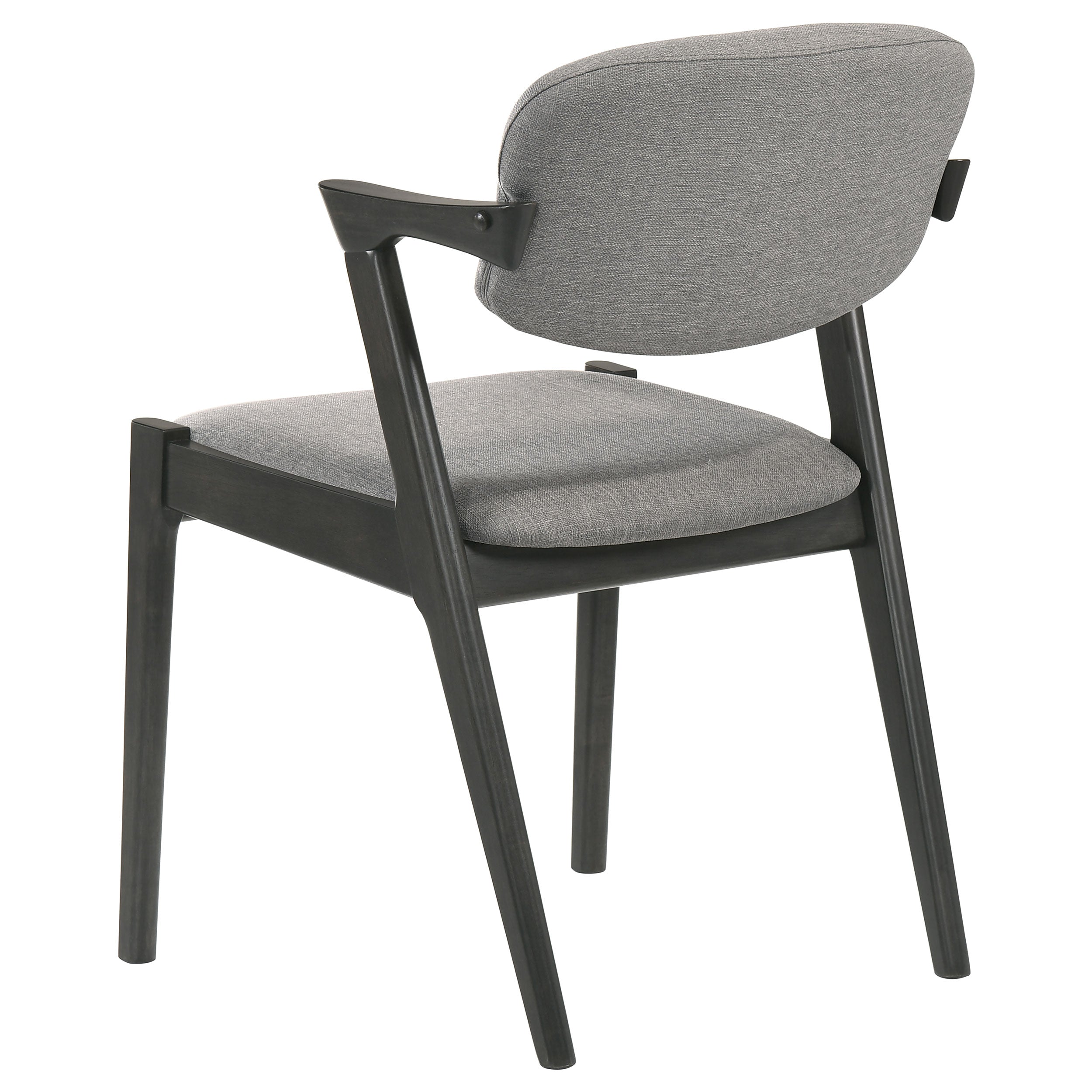 Stevie Padded Wood Dining Arm Chair Black (Set of 2) — view 7