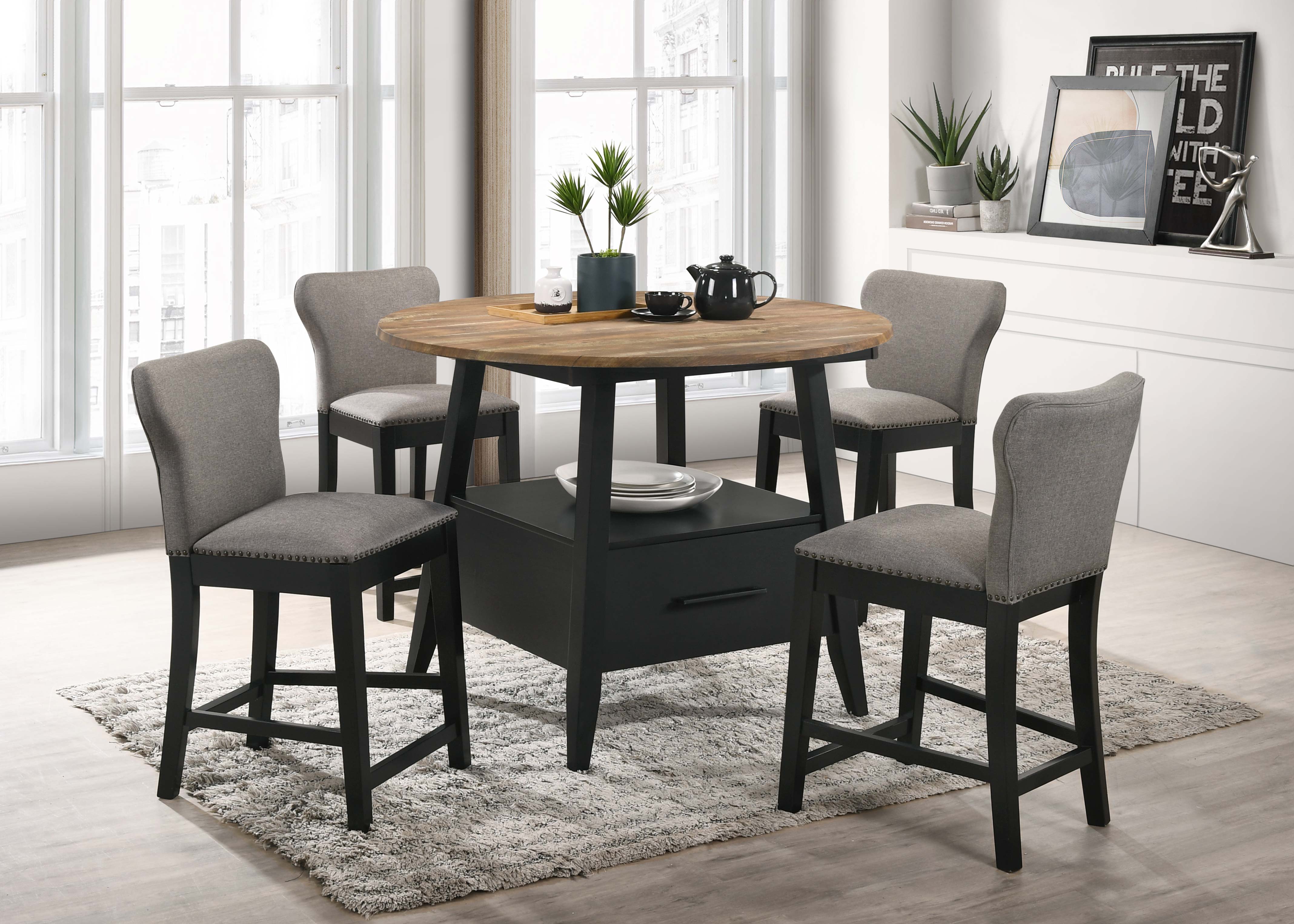 Gibson Round 50-inch Counter Height Dining Table Yukon Oak — view 8